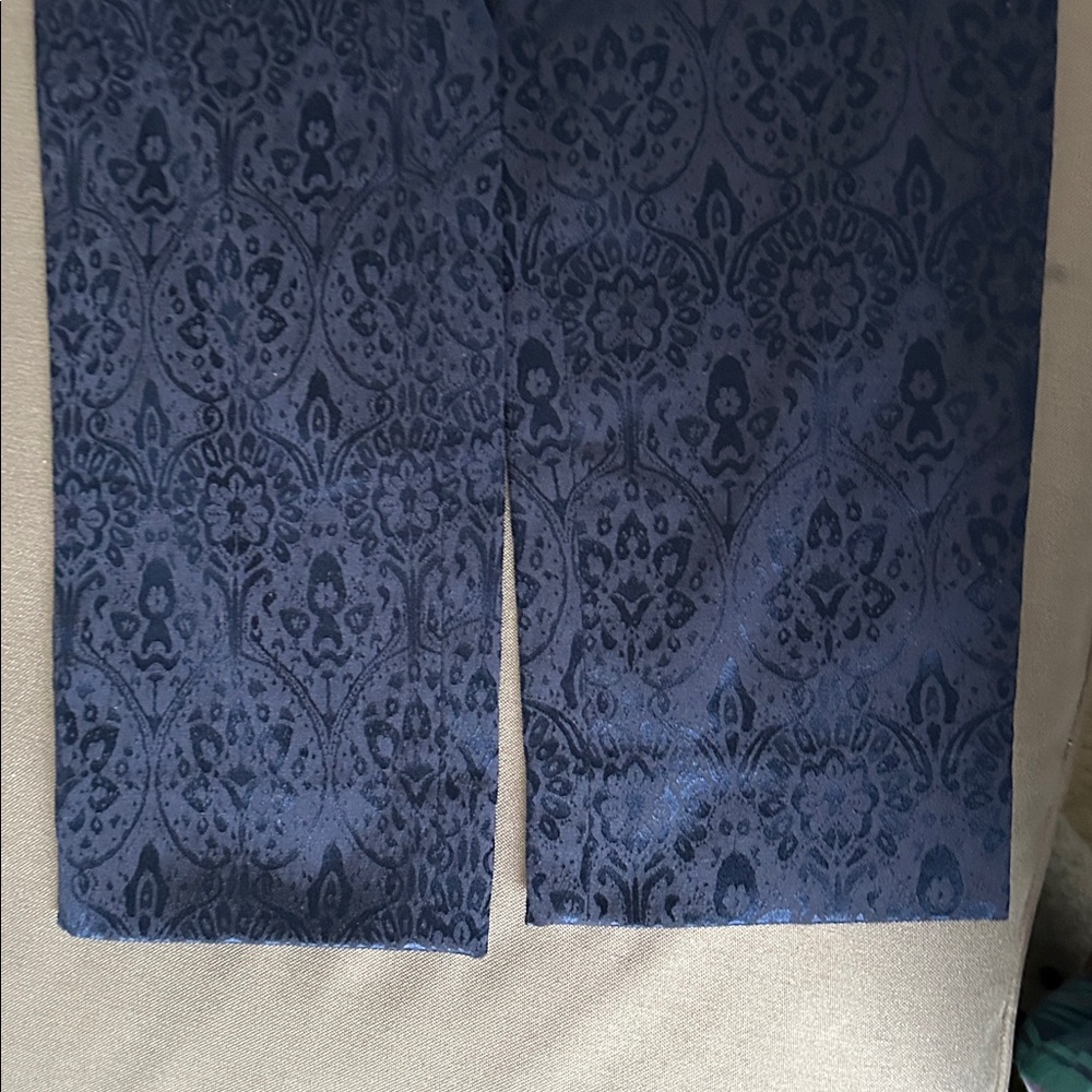 Navy Patterned Pants - Picture 3 of 5